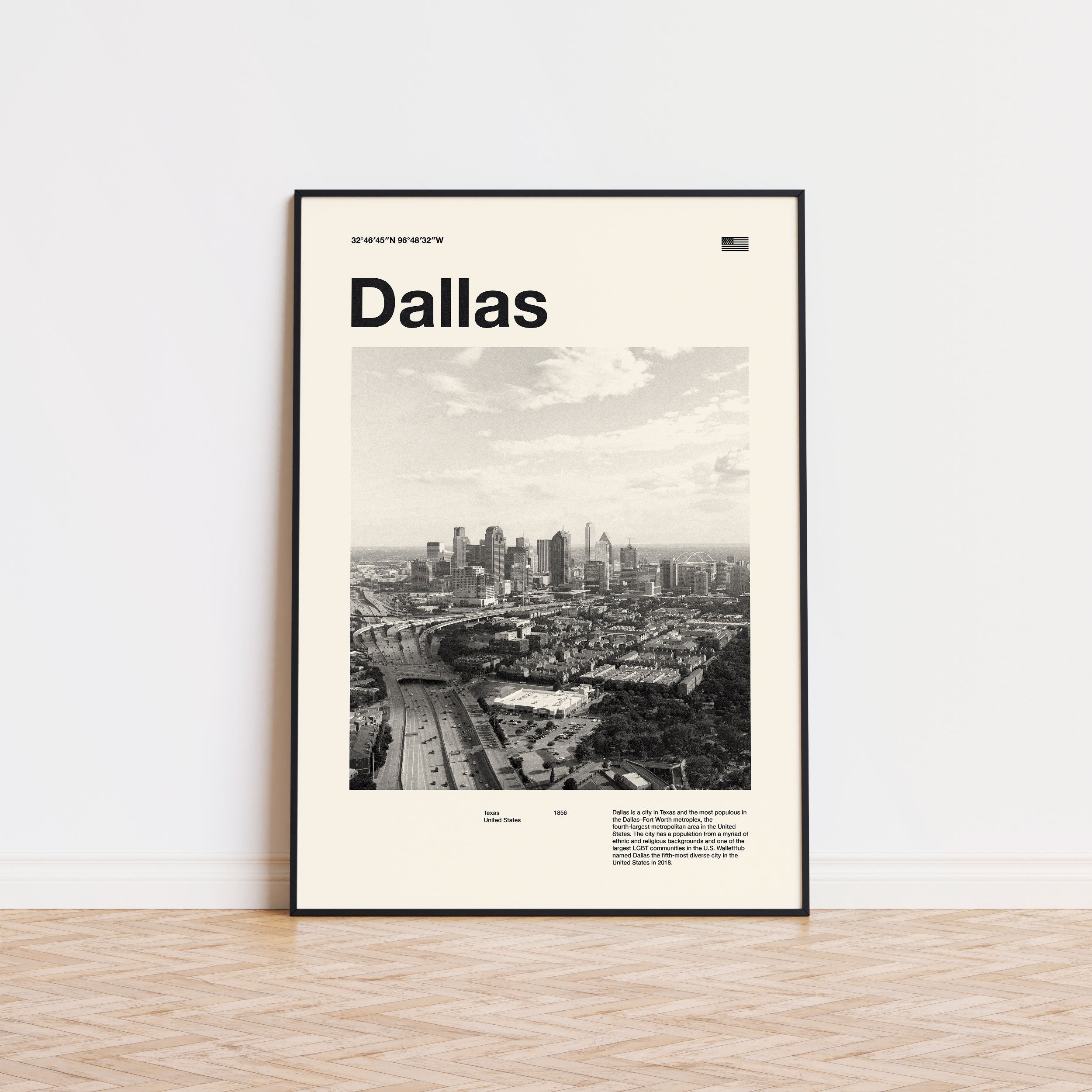 Dallas City Poster Inspired Movie Poster - Mid-Century Wall Art