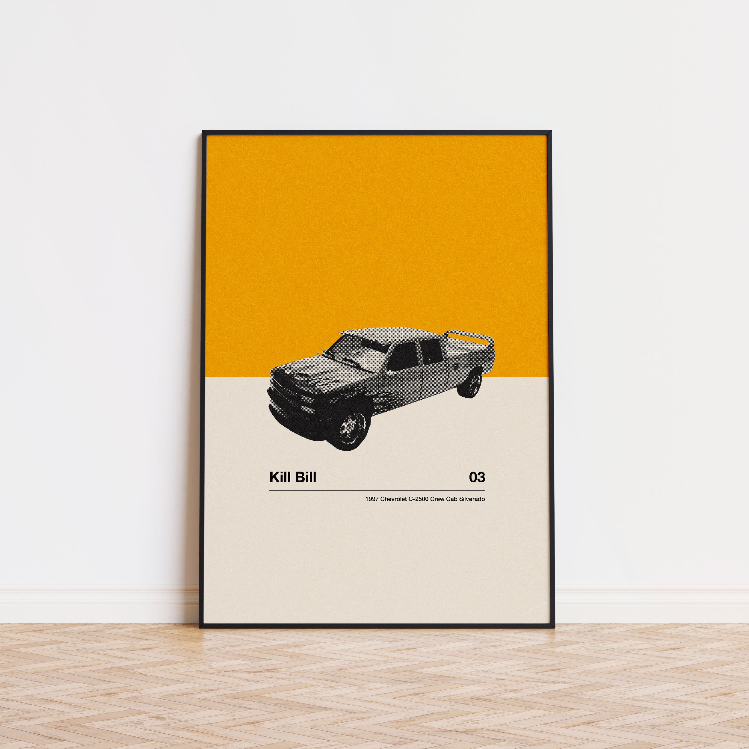 Kill Bill Car Poster Inspired Movie Poster - Mid-Century Wall Art