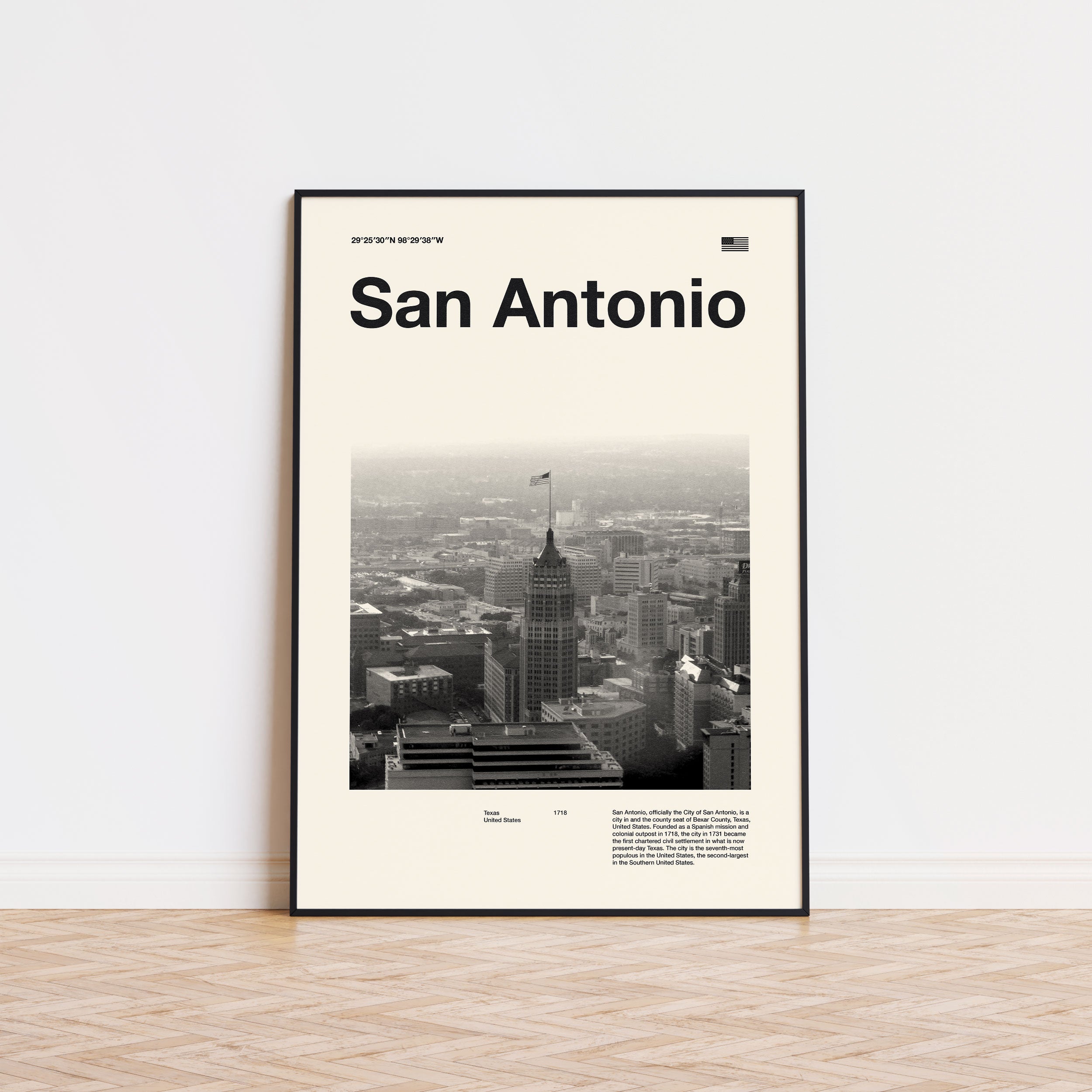 San Antonio City Poster Inspired Movie Poster - Mid-Century Wall Art