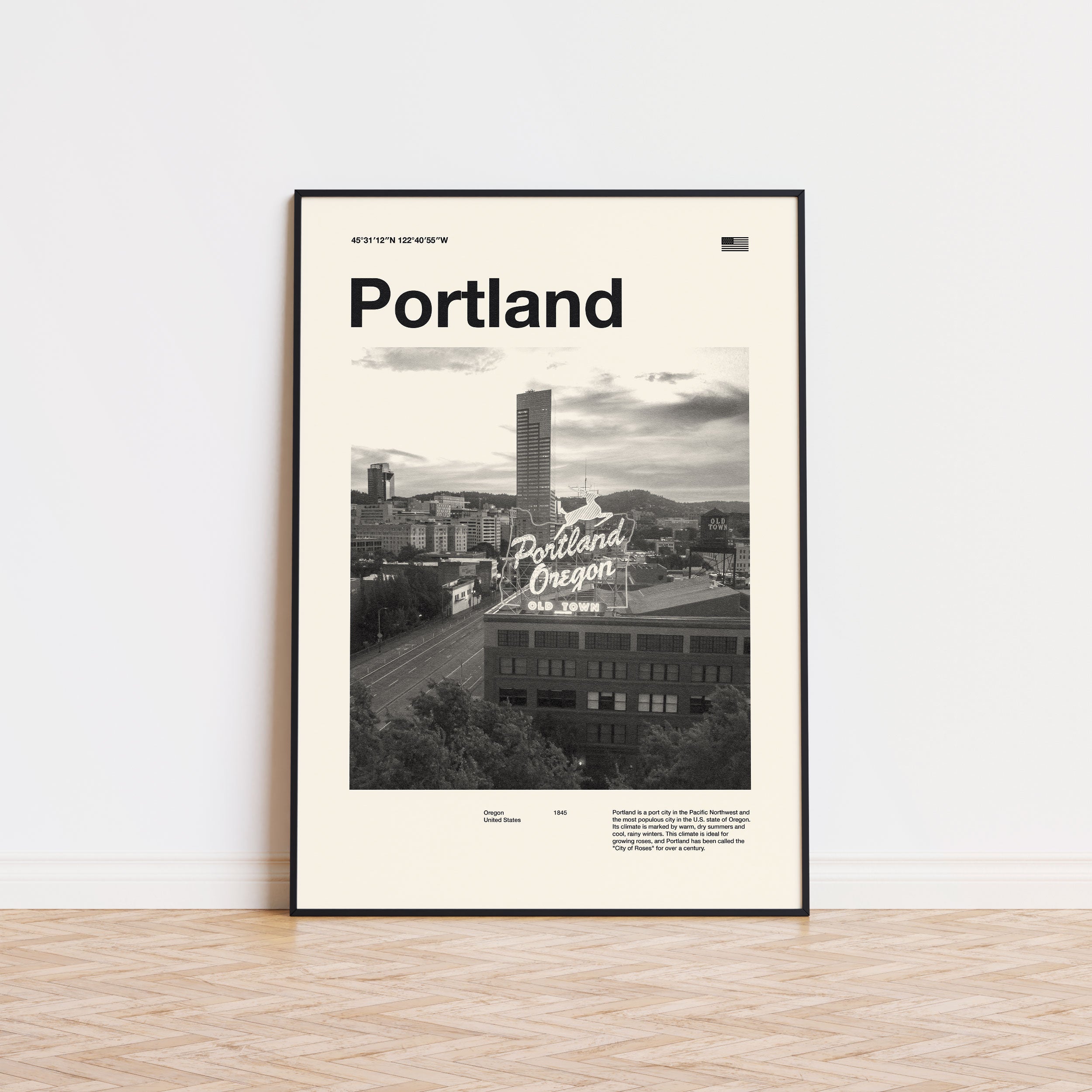 Portland City Poster Inspired Movie Poster - Mid-Century Wall Art