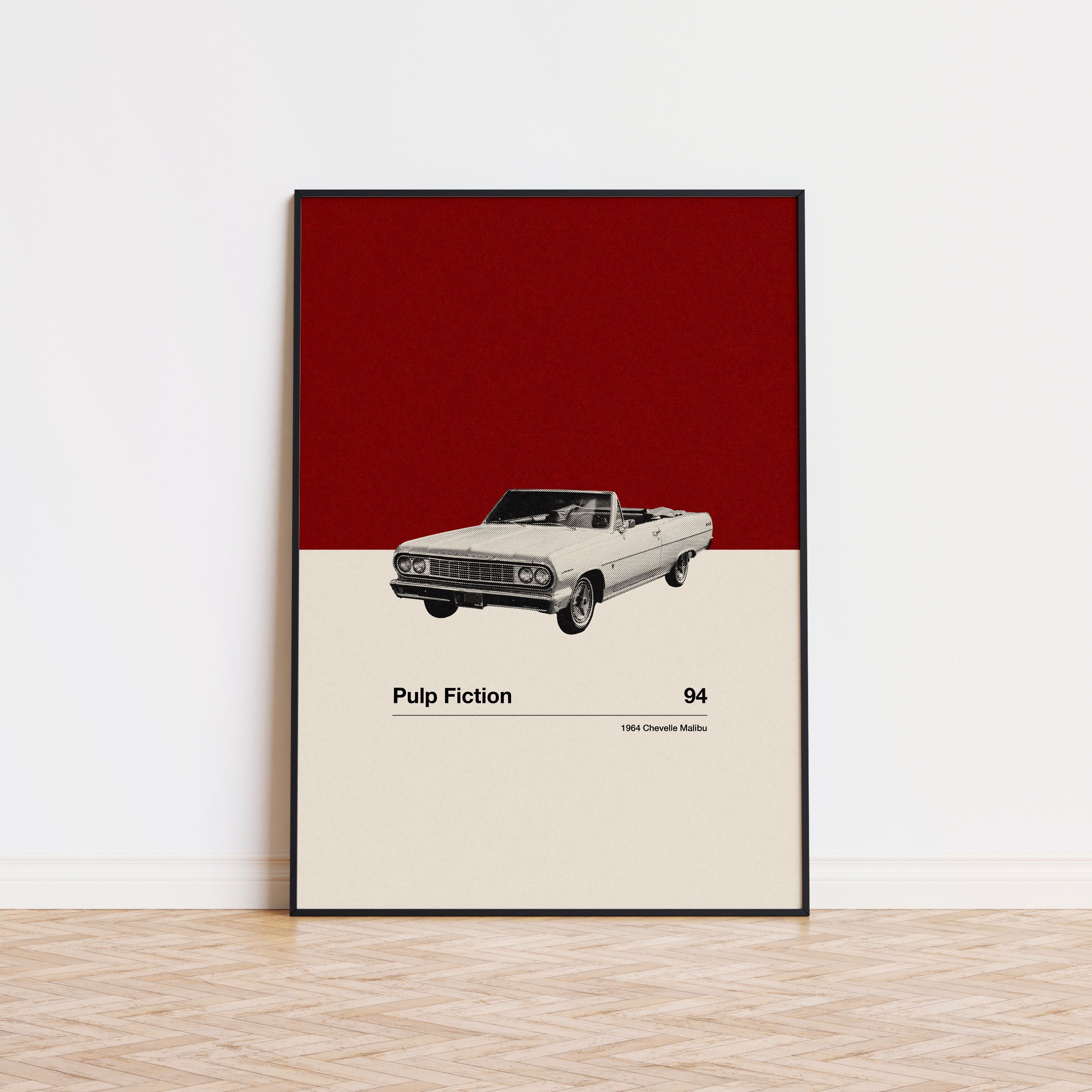 Pulp Fiction Car Poster Inspired Movie Poster - Mid-Century Wall Art