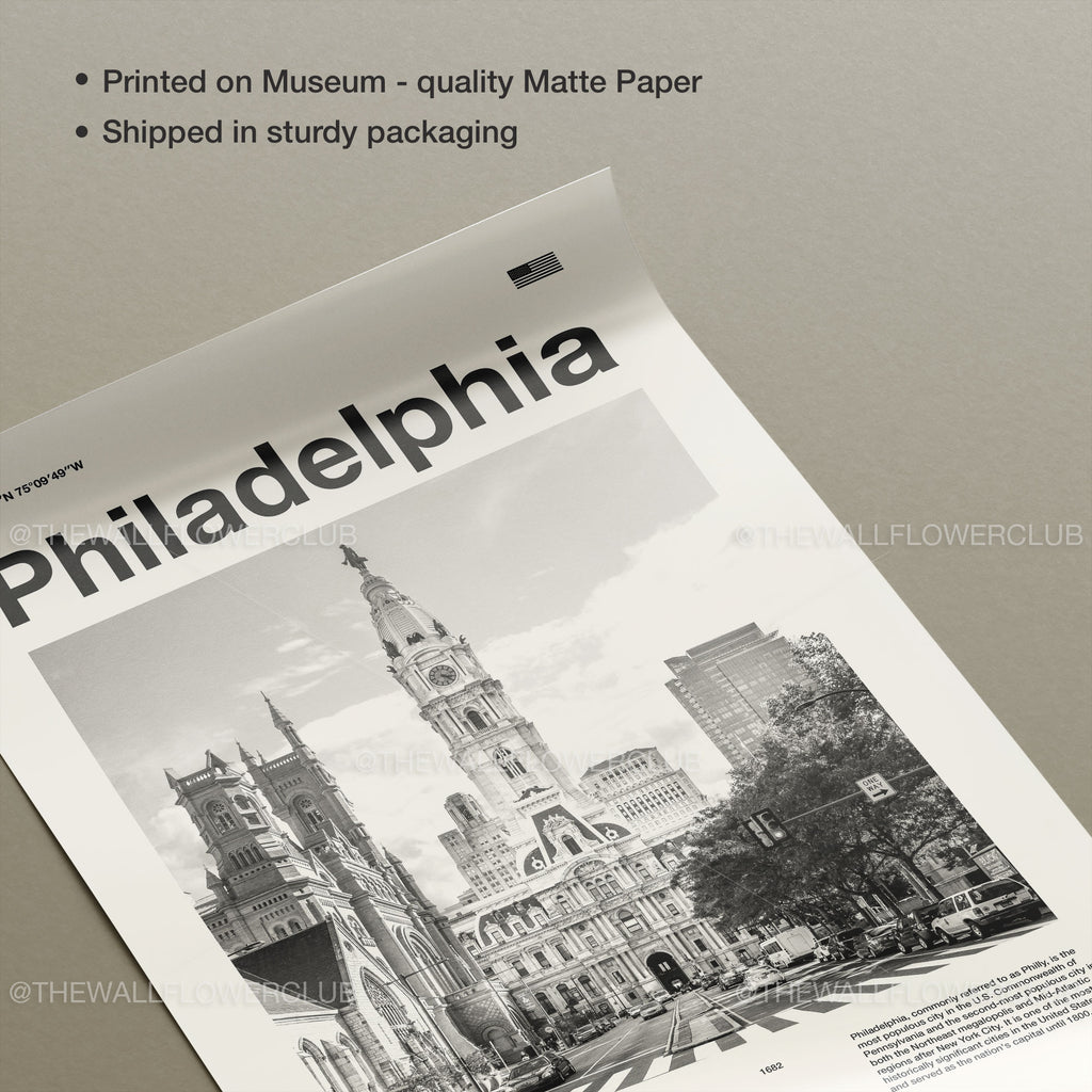 Philadelphia City Poster Inspired Movie Poster - Mid-Century Wall Art