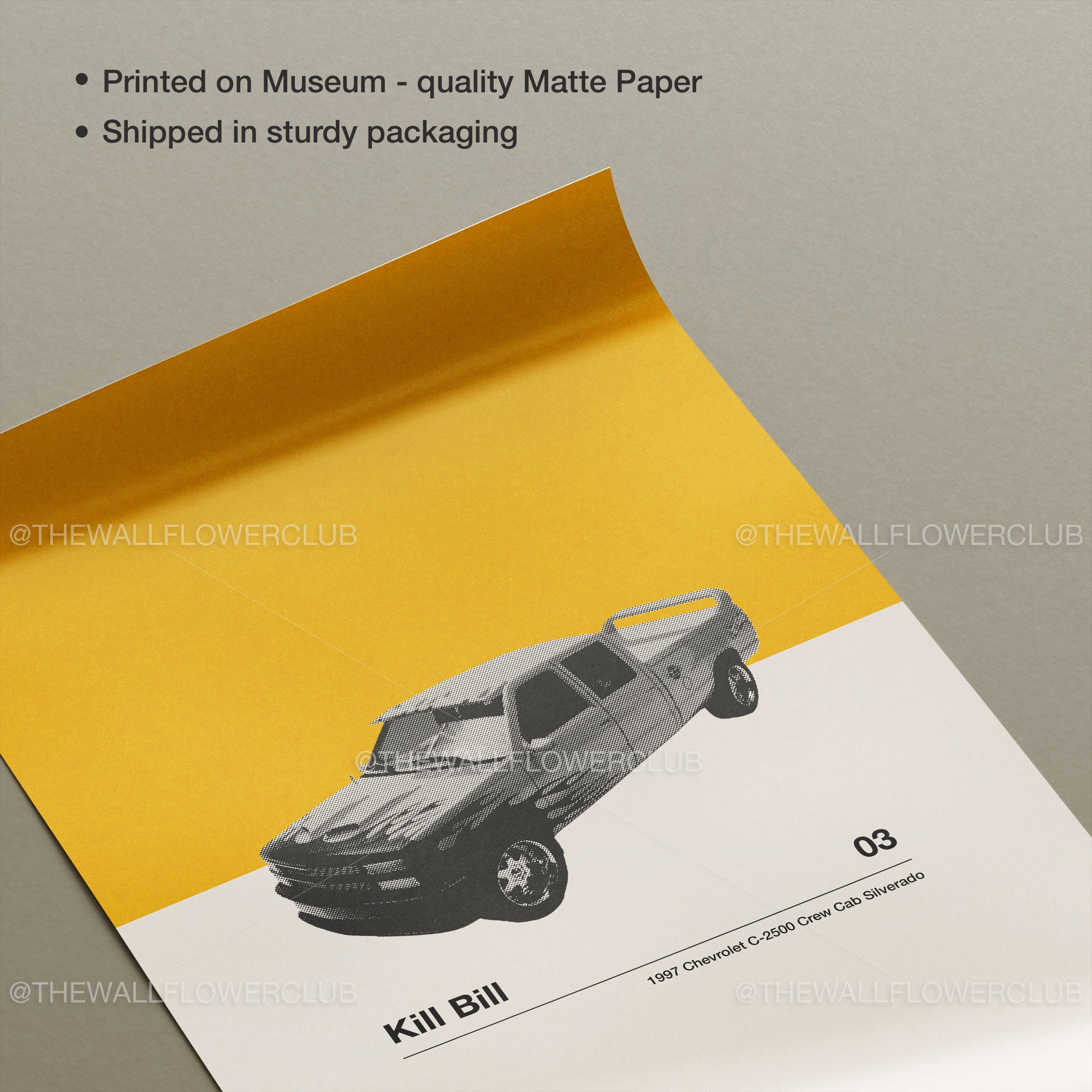 Kill Bill Car Poster Inspired Movie Poster - Mid-Century Wall Art