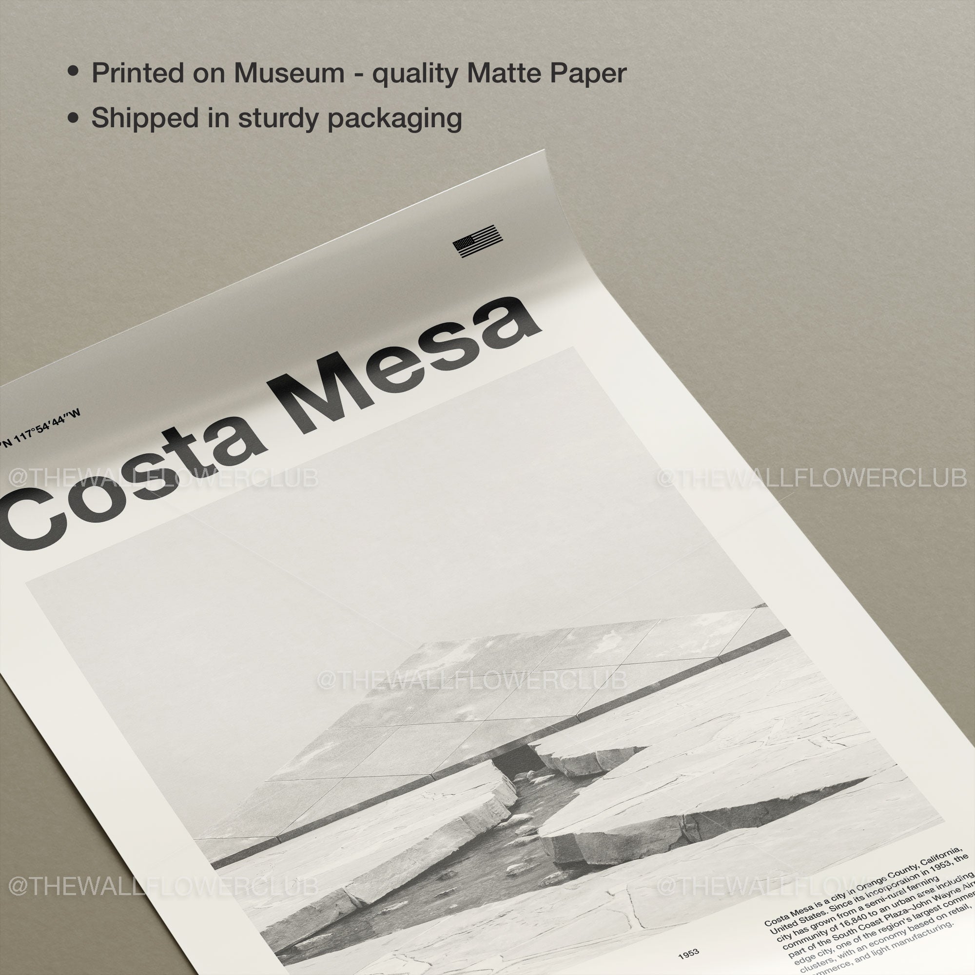 Costa Mesa City Poster Inspired Movie Poster - Mid-Century Wall Art