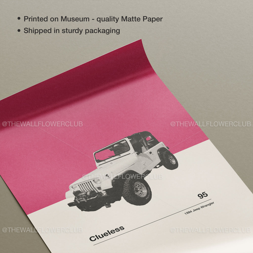 Clueless Minimalist Movie Car Poster Inspired Movie Poster