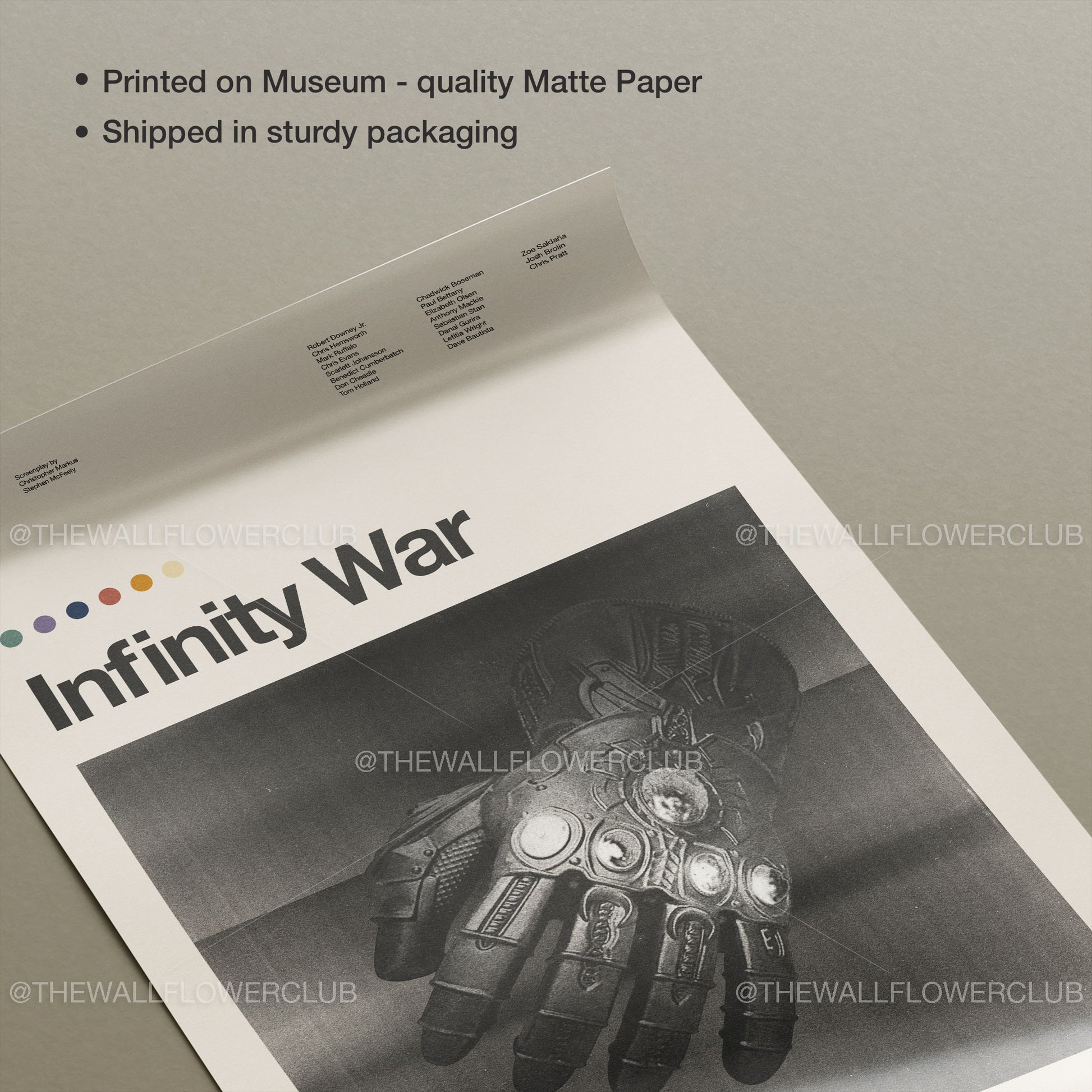 Art print of Infinity war movie with infinity gautlet