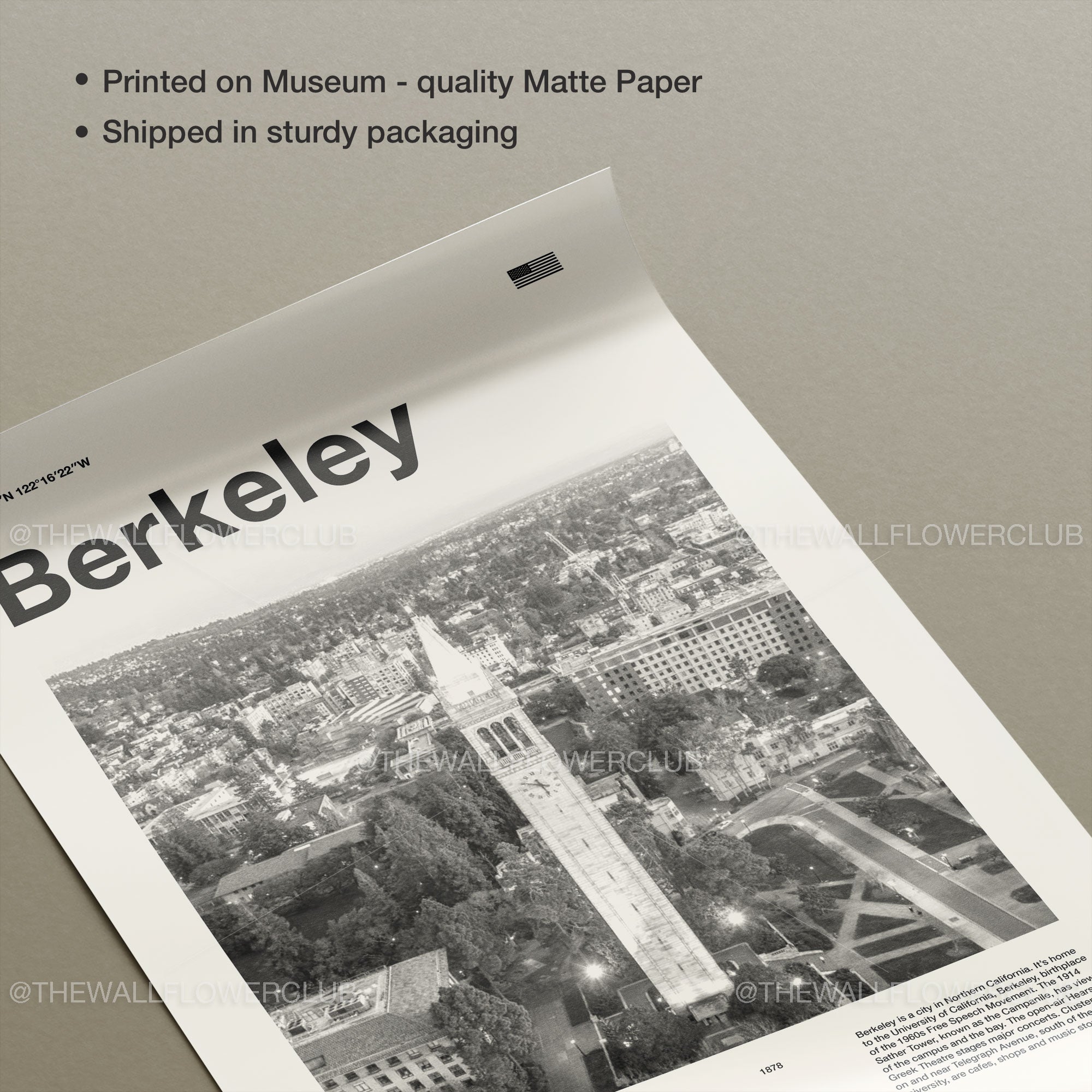 Berkeley City Art Print Inspired Movie Poster - Mid-Century Wall Art