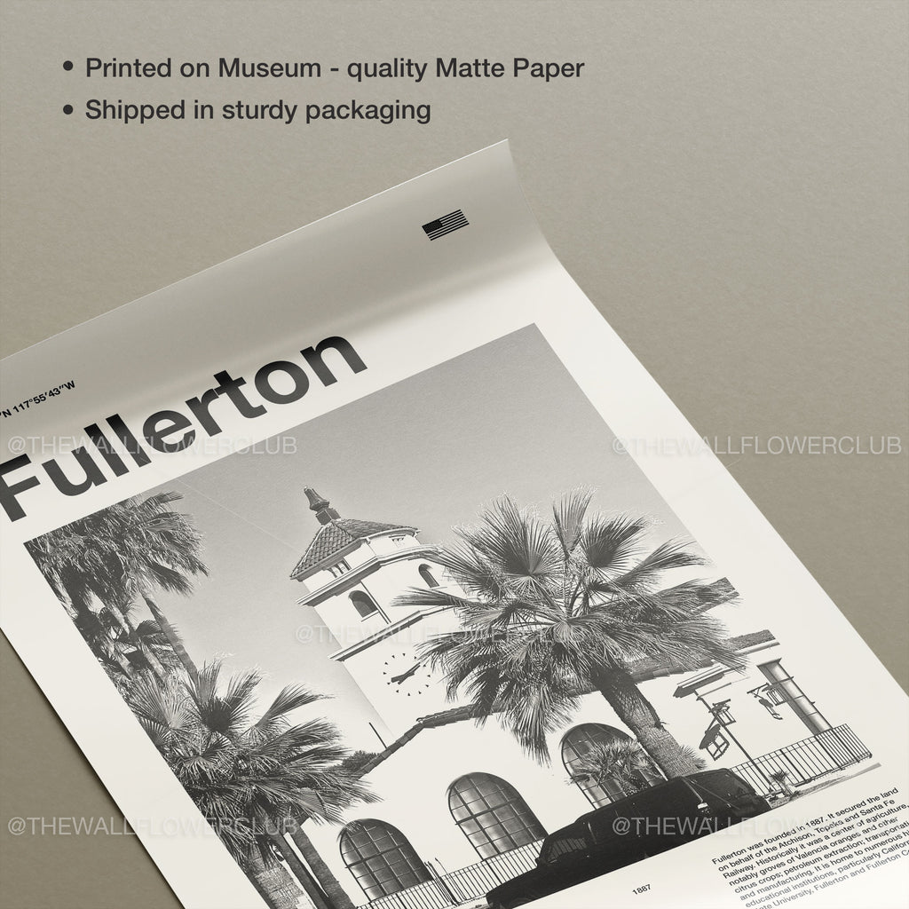Fullerton City Poster Inspired Movie Poster - Mid-Century Wall Art