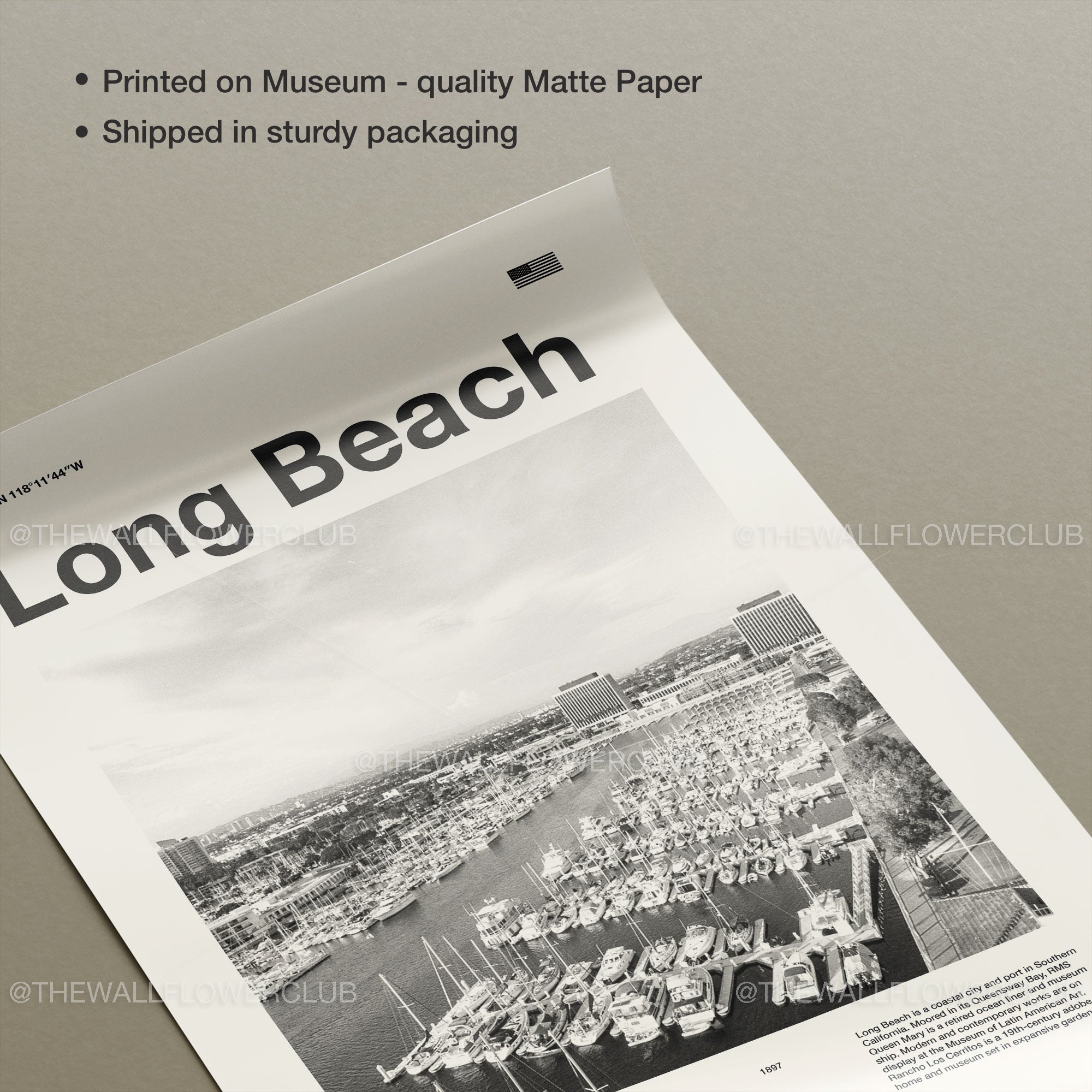 Long Beach City Inspired Movie Poster - Mid-Century Wall Art