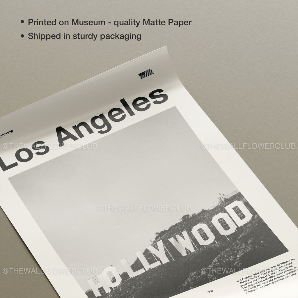Los Angeles City Inspired Movie Poster - Mid-Century Wall Art