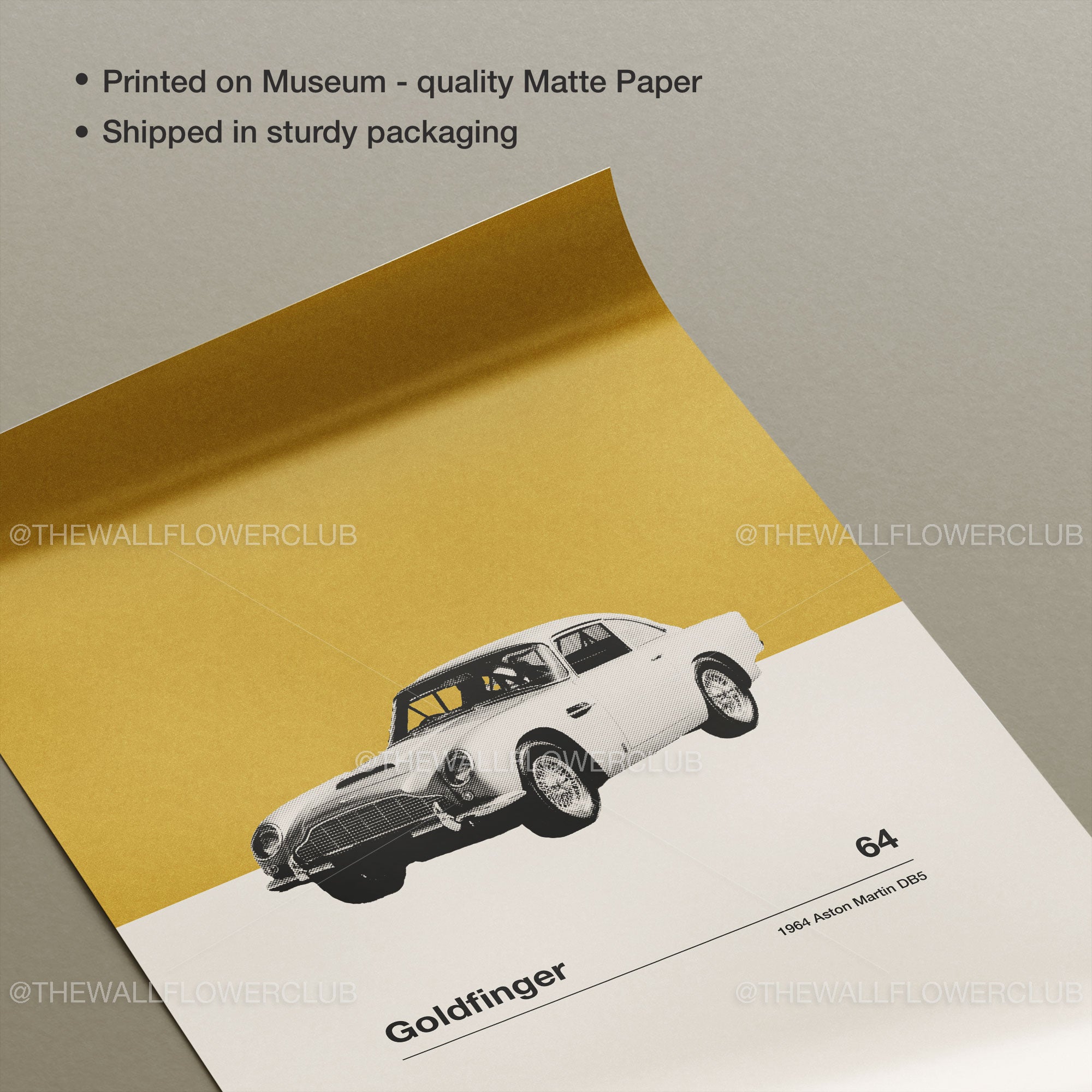 Goldfinger Car Poster Inspired Movie Poster - Mid-Century Wall Art