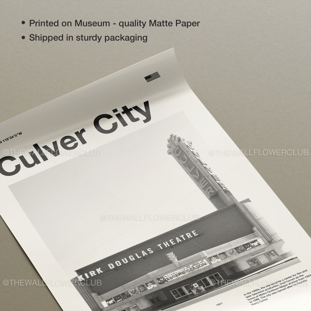 Culver City Inspired Movie Poster - Mid-Century Wall Art