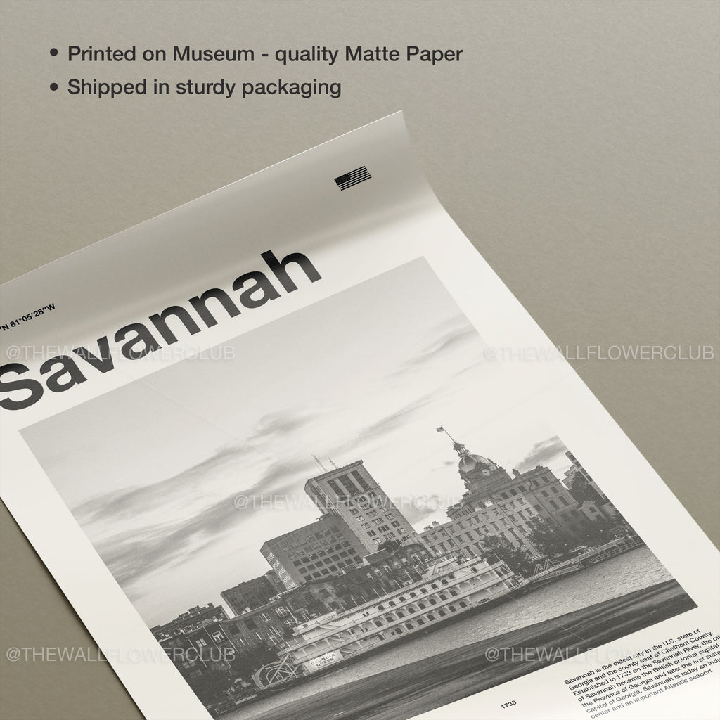 Savannah City Poster Inspired Movie Poster - Mid-Century Wall Art