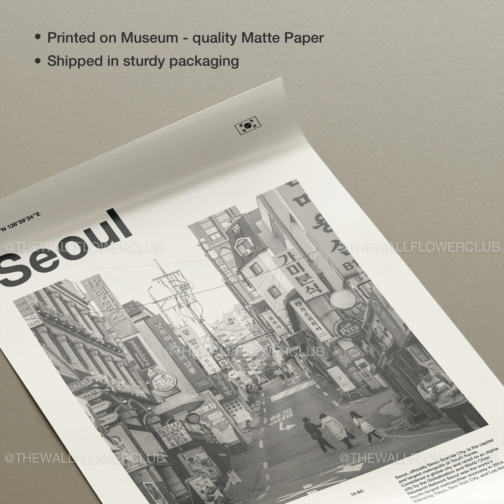 Seoul City Poster Inspired Movie Poster - Mid-Century Wall Art