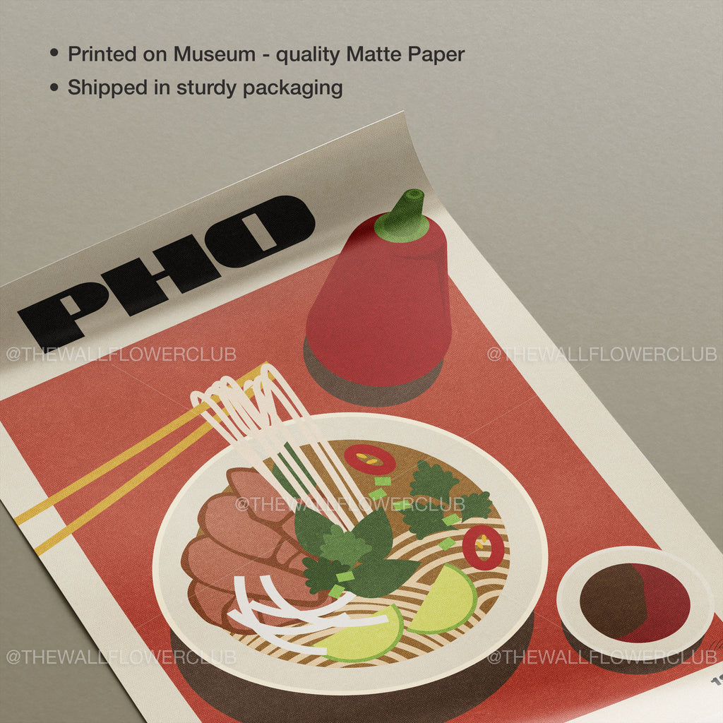 Pho Food Poster Inspired Movie Poster - Mid-Century Wall Art