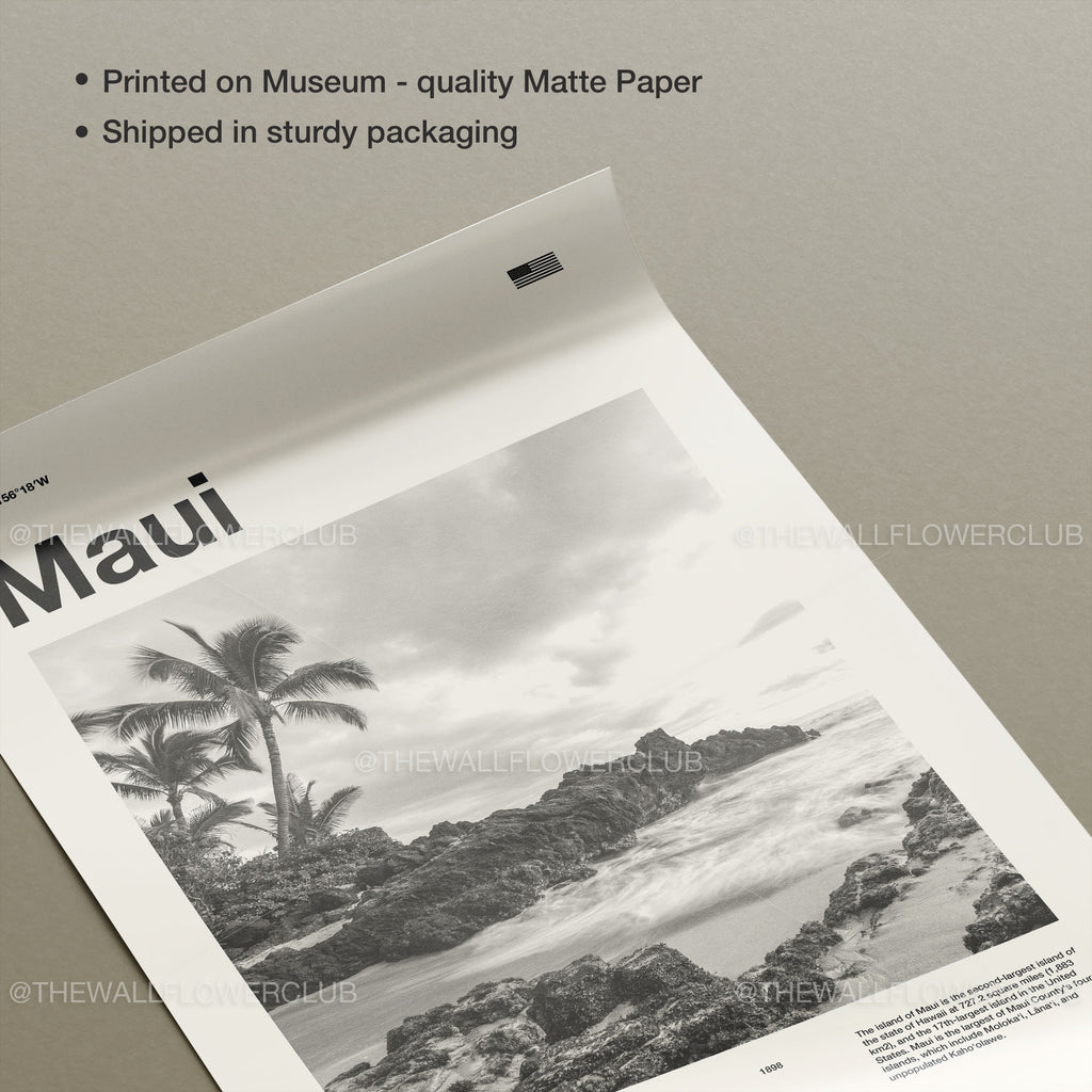 Maui City Poster Inspired Movie Poster - Mid-Century Wall Art