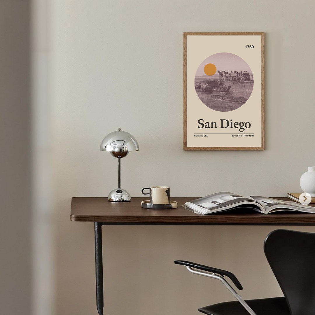 San Diego - Poster - city poster, travel poster, san diego city, city line, print art, california