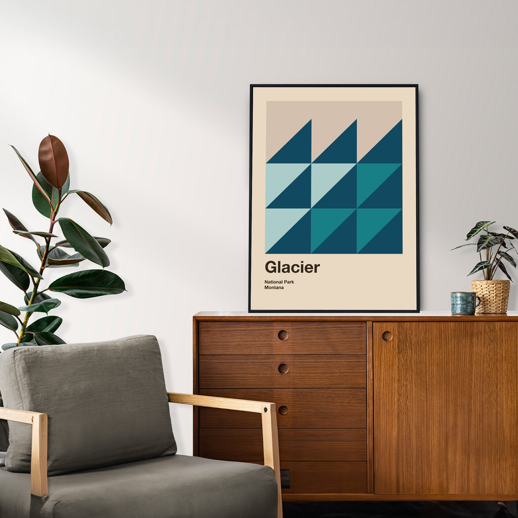 Glacier National Park Poster Poster - Vintage Travel Wall Art