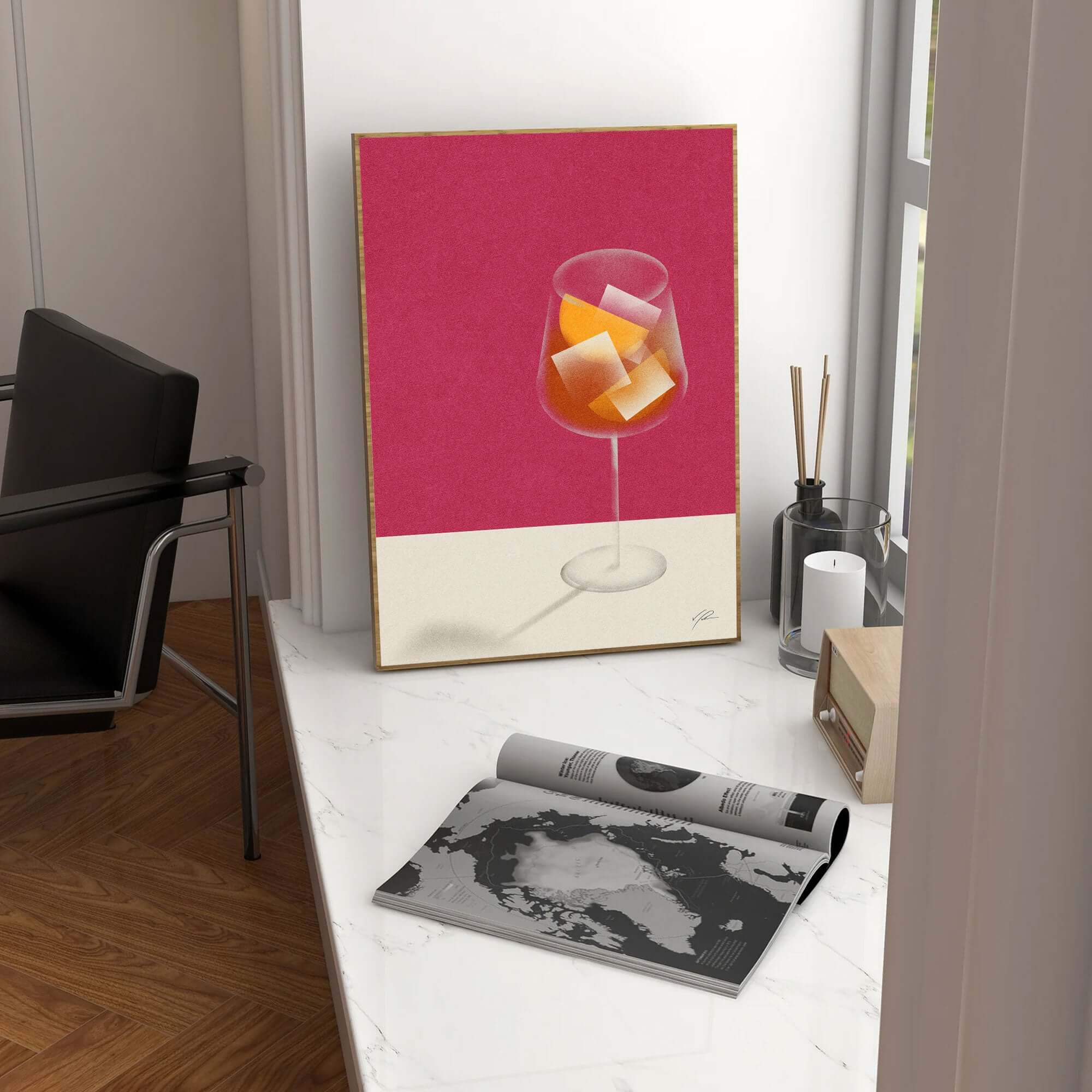 Aperol Cocktail Poster Inspired Movie Poster - Mid-Century Wall Art