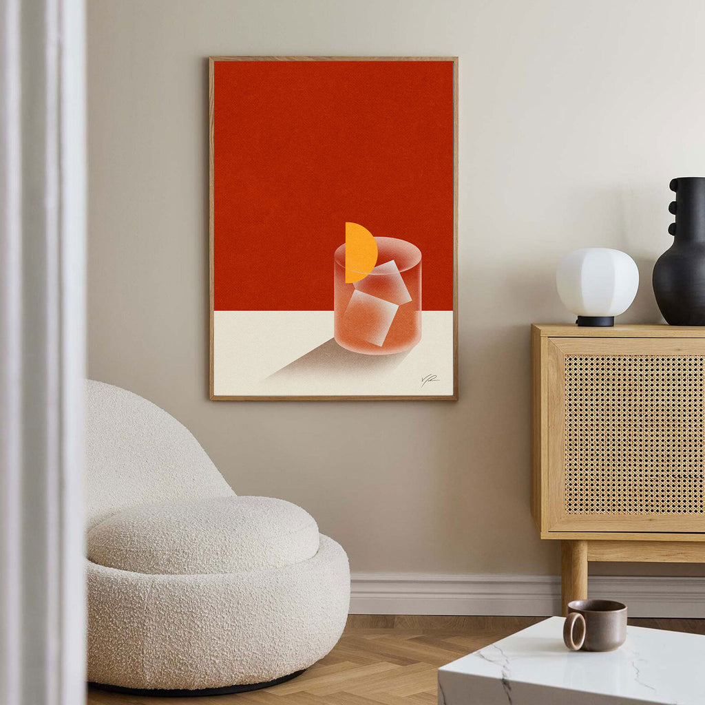 Negroni Cocktail Poster Inspired Movie Poster - Mid-Century Wall Art