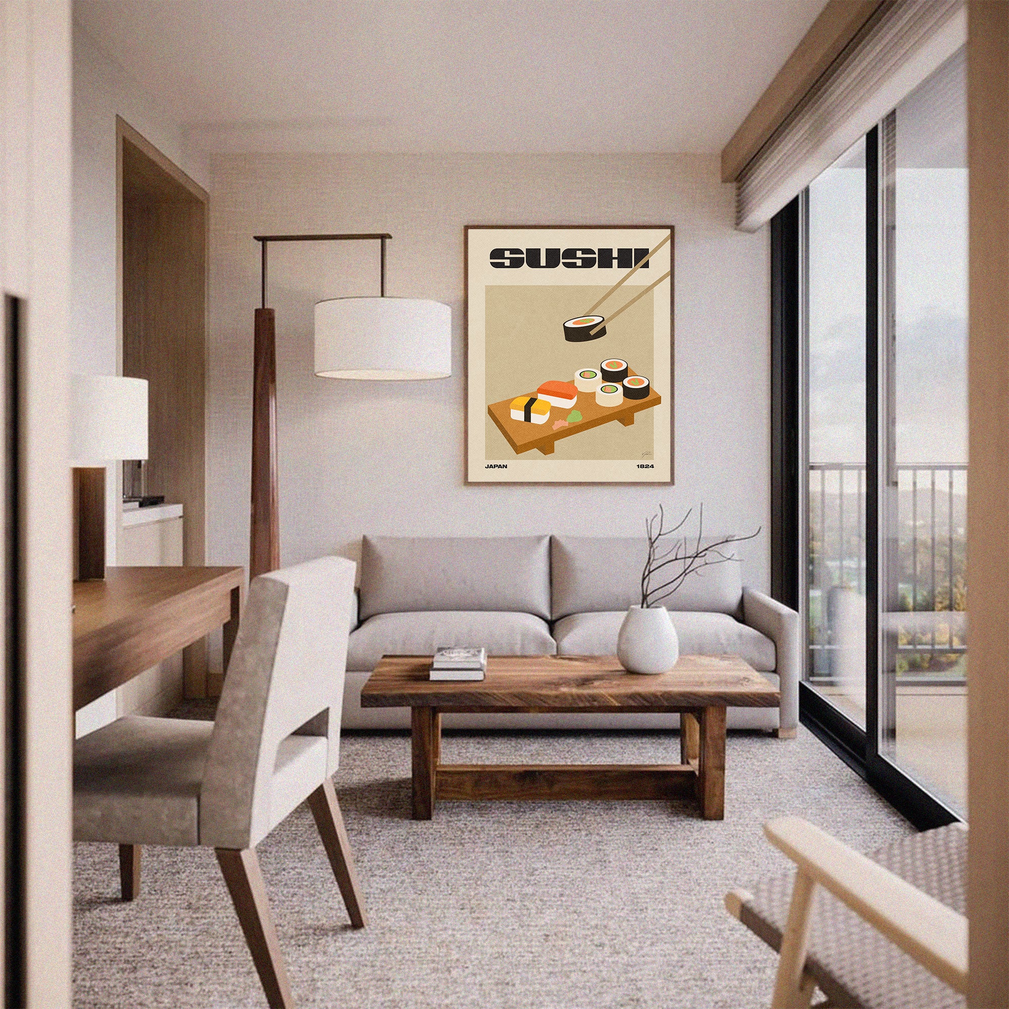 Sushi Food Poster Inspired Movie Poster - Mid-Century Wall Art