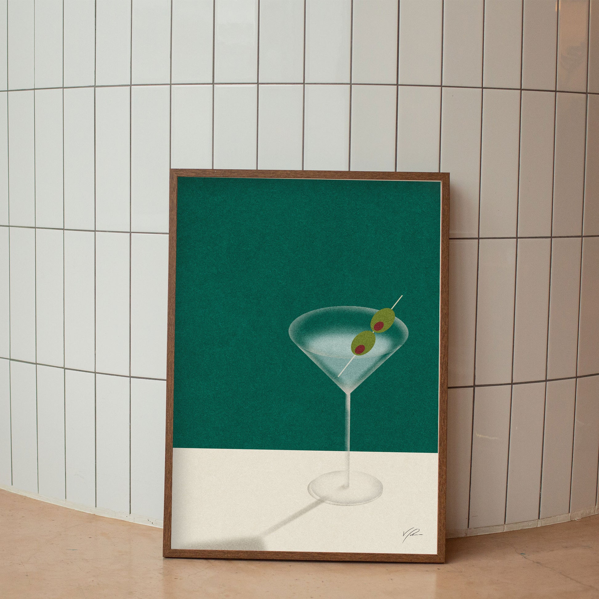 Martini Cocktail Minimalist Poster - Poster - bar cart poster, cocktail poster, espresso martini, martini