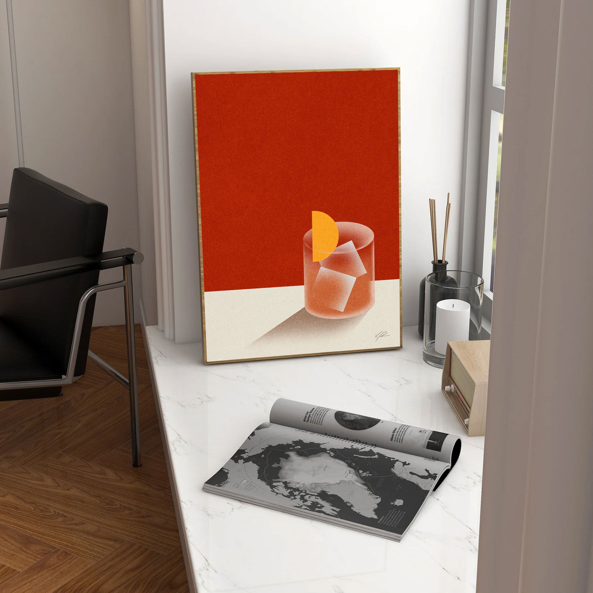 Negroni Cocktail Poster Inspired Movie Poster - Mid-Century Wall Art