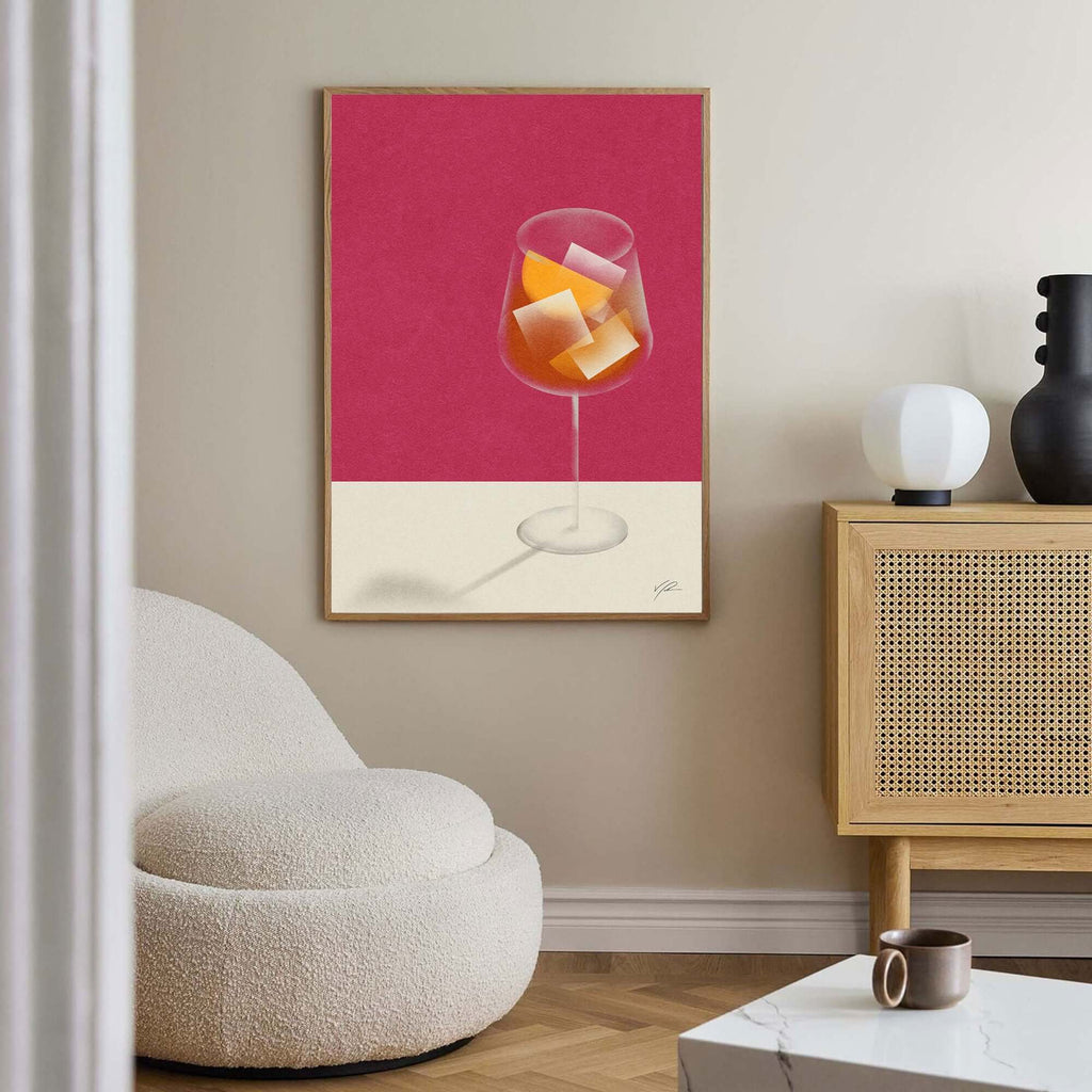 Aperol Cocktail Poster Inspired Movie Poster - Mid-Century Wall Art