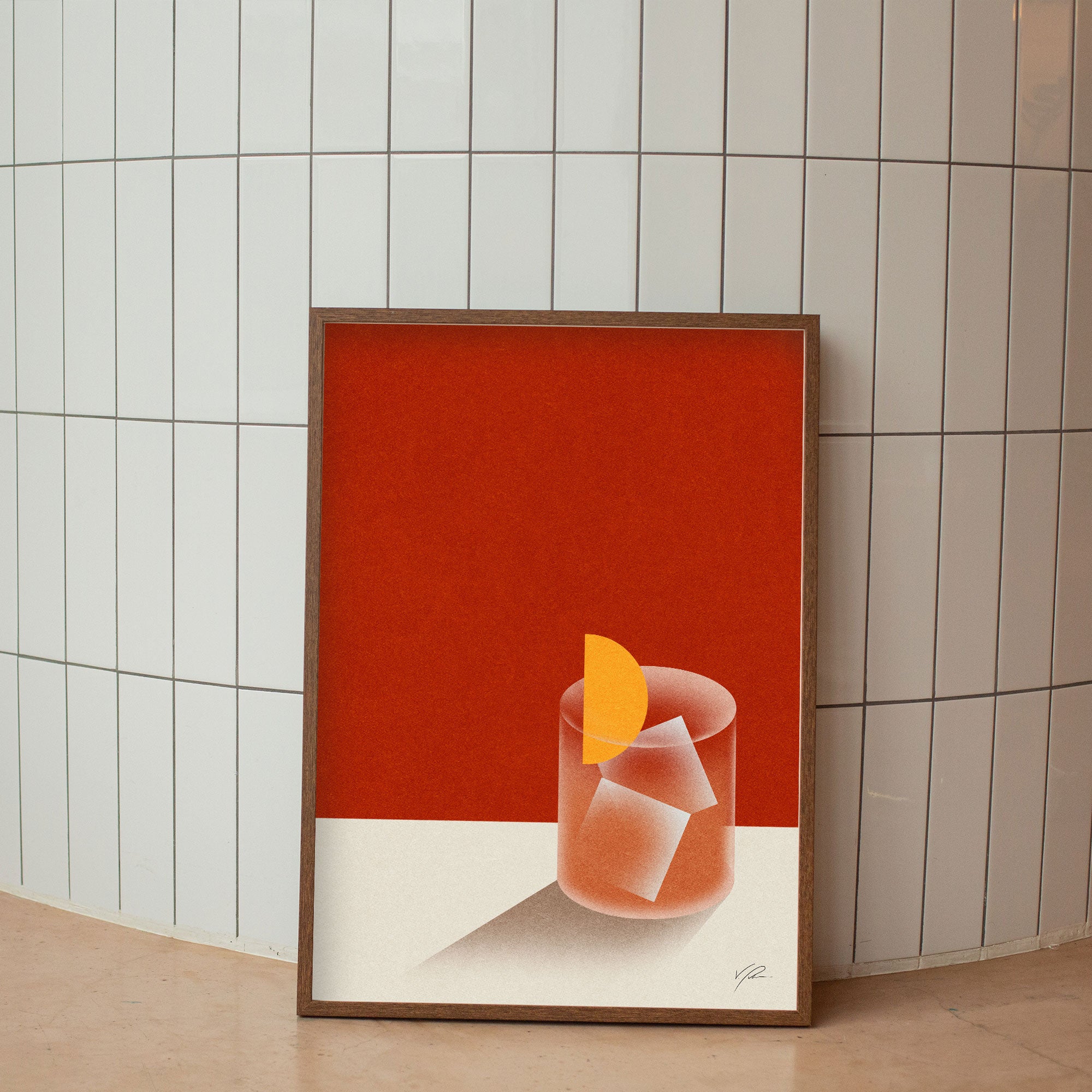 Negroni Cocktail Poster Inspired Movie Poster - Mid-Century Wall Art