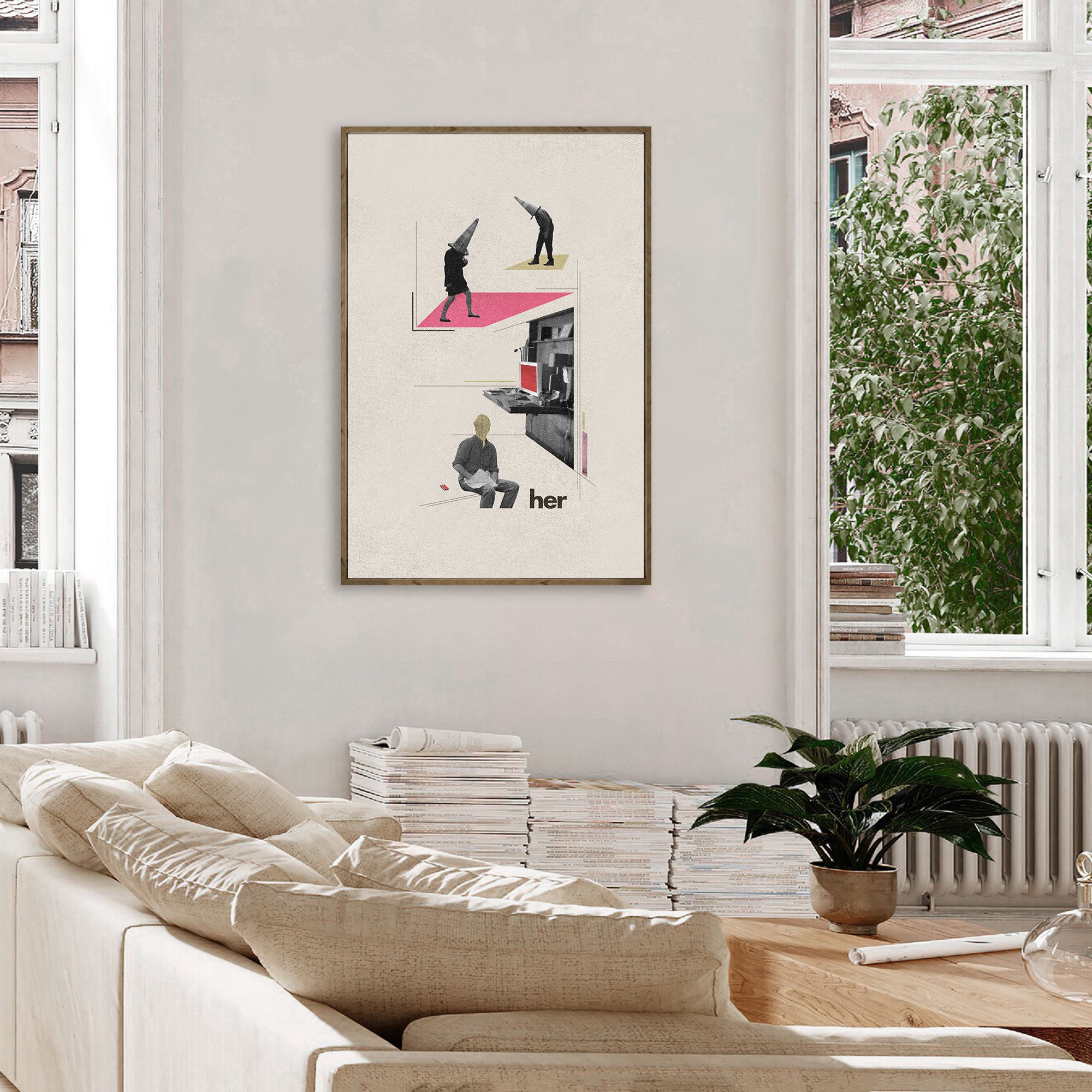 Her Movie Poster Inspired Movie Poster - Mid-Century Wall Art