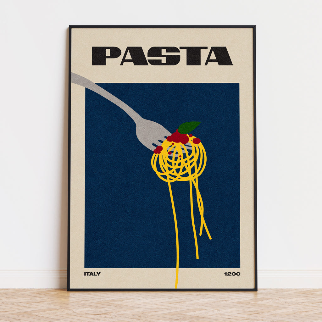 Pasta Food Poster Inspired Movie Poster - Mid-Century Wall Art