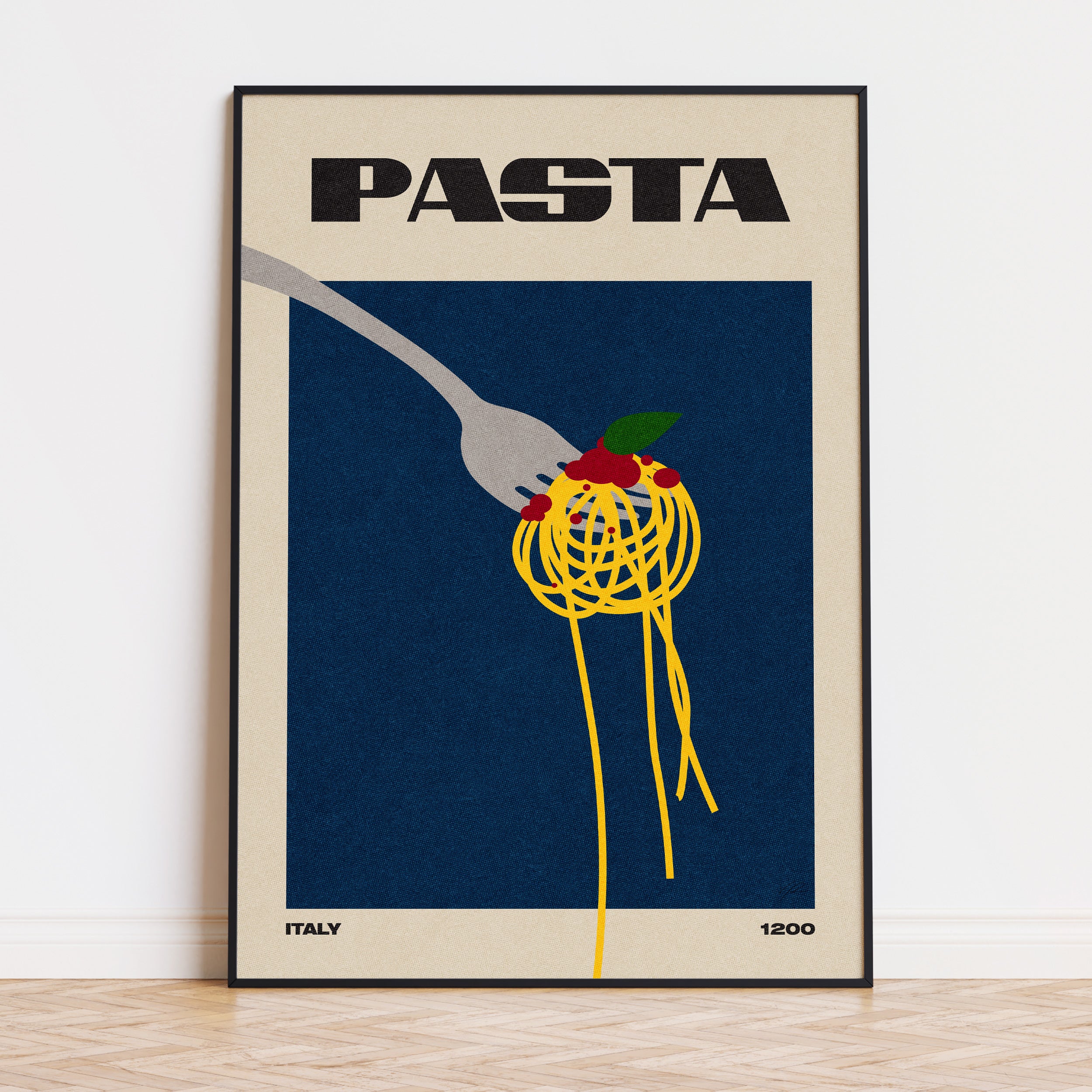 Pasta Food Poster Inspired Movie Poster - Mid-Century Wall Art