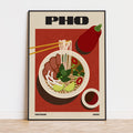 Pho Food Poster Inspired Movie Poster - Mid-Century Wall Art