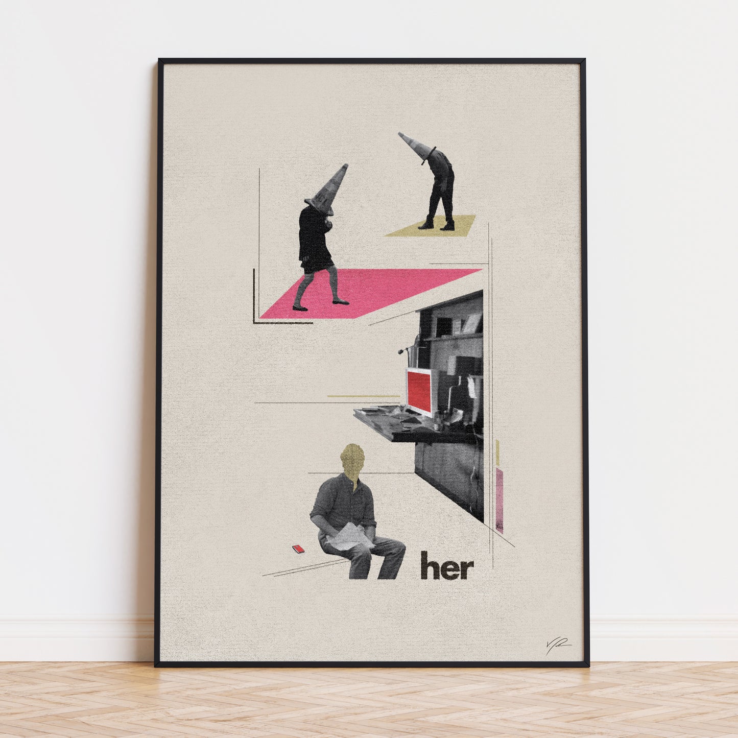 Her - Poster - art print, boutique, her, hipster, love, mid century, modern, movie poster, nursery, poster, romance, shapes, spike jonze